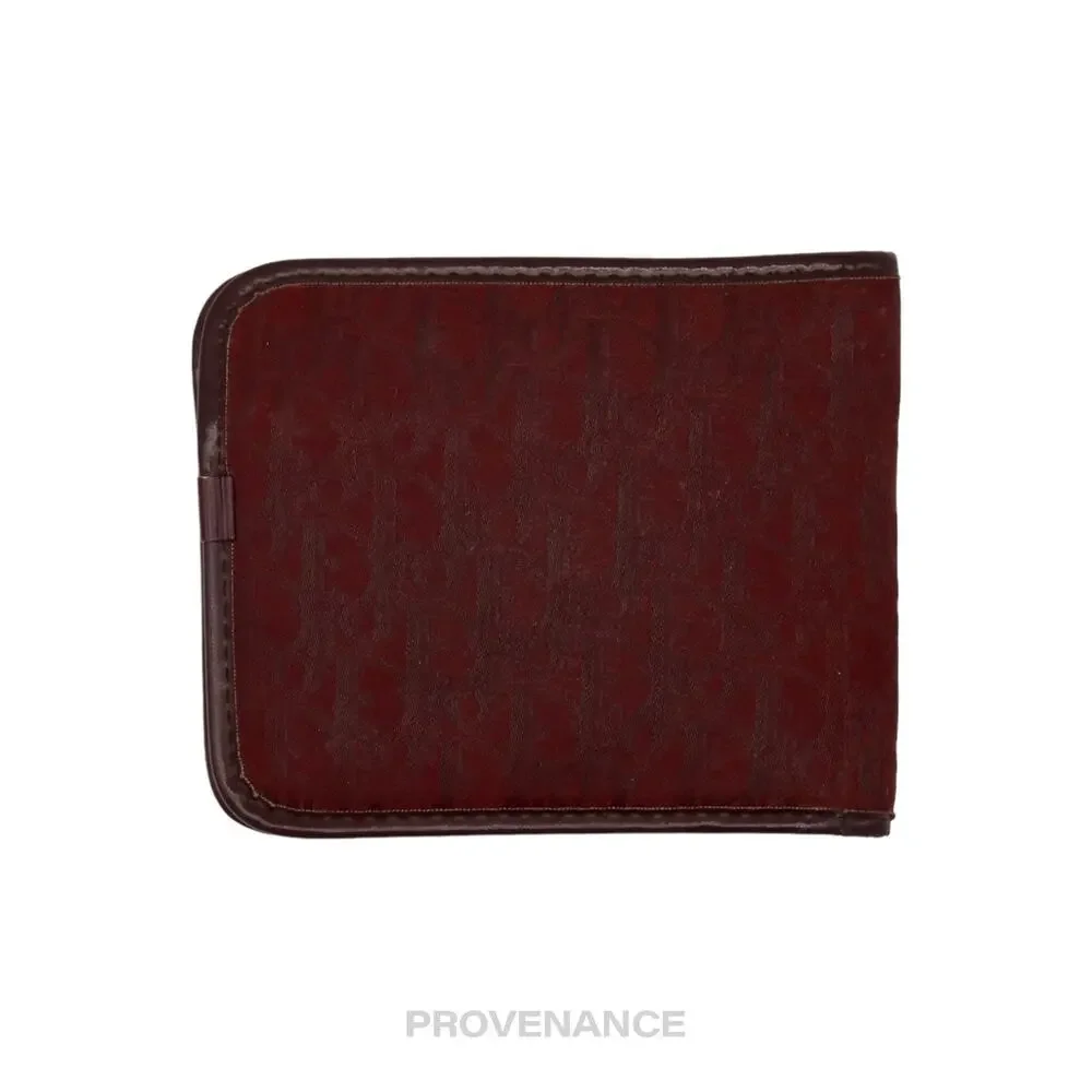 🔴 Dior Trotter Bifold Wallet - Burgundy Jacquard - Picture 2 of 8